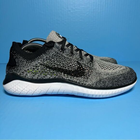 Nike Mens FR Flyknit 2018 Running Shoes in Oreo - Picture 5 of 11